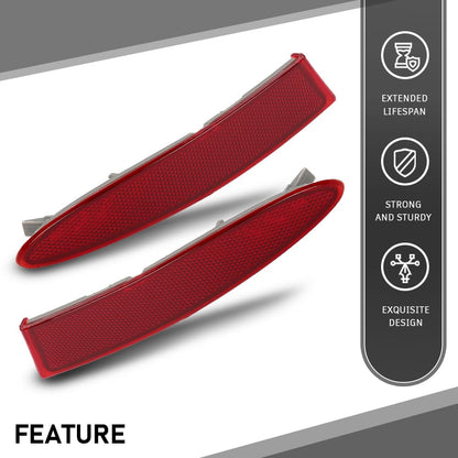 G-PLUS Rear Bumper Reflector Compatible with BMW X3 2011-2017 M Aerodynamics Package (Code S715A) 63147217316, 63147217315, BBM1185104C, M1184104C RH&LH Red