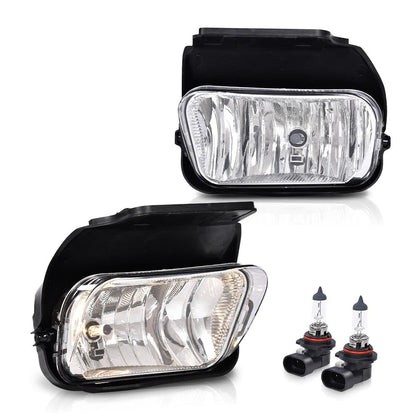 G-PLUS LED Left and Right DRL Headlights Assembly & Fog Lights Compatible with Chevy Silverado/Avalanche 2003-2006 (Clear lens Chrome Housing Clear Reflector Headlight + Fog Lights)