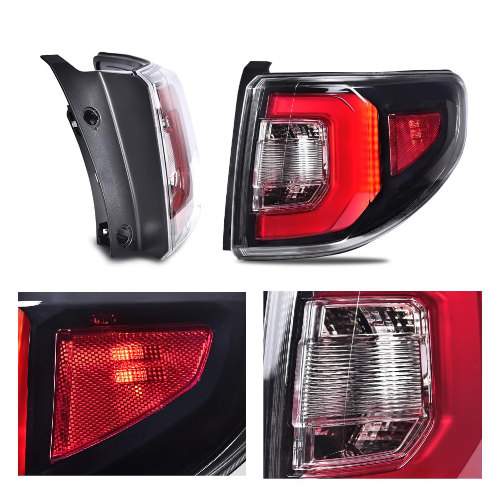 G-PLUS LED Tail Lights Assembly Compatible with GMC Acadia 2013-2016, Fit GMC Acadia Limited 2017, Left & Right Rear Brake Lamps, Clear Lens Red/Black Housing