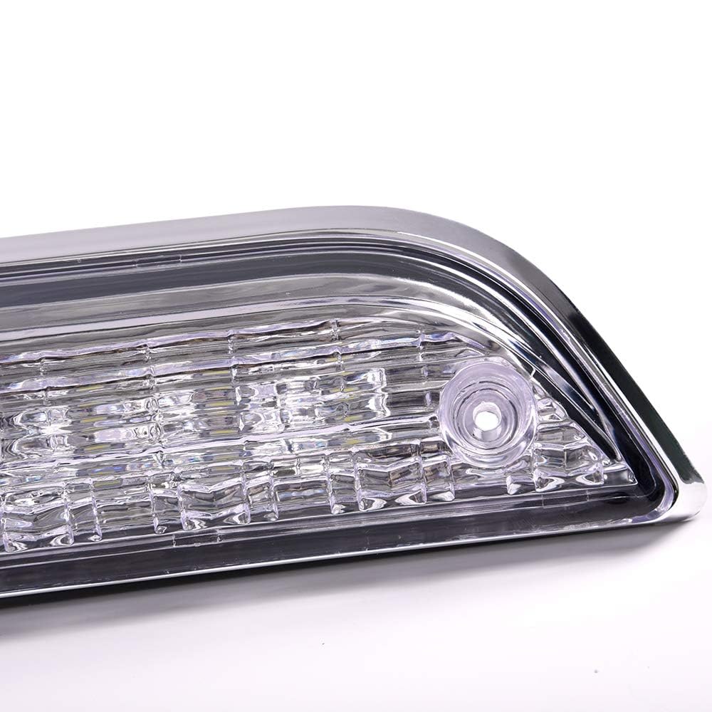G-PLUS Third LED Brake Lights Compatible with Ford F150 2015-2019 3rd Cargo Lamp Center High Mount Tail Light (Chrome Housing Clear Lens)