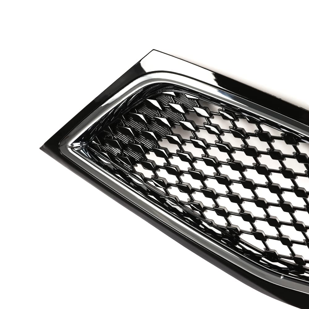 G-PLUS Front Bumper Upper Grille Grill Compatible with Kia Optima 2014 2015 Replacement for 863502T700 Black w/Chrome Trim