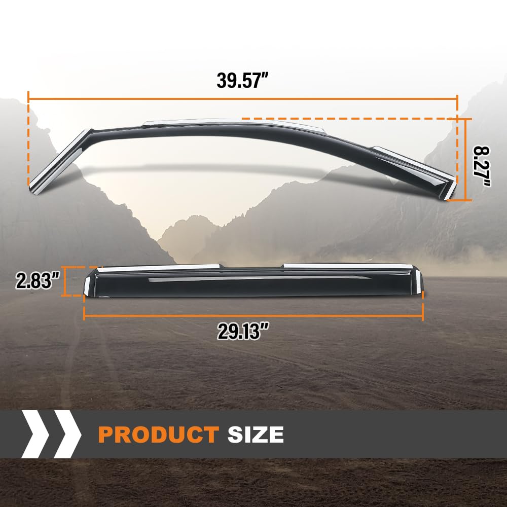 G-PLUS in-Channel Side Window Vent Visor Deflectors Rain Guards Compatible with GMC Sierra 1500 Crew Cab 2019-2026 Impact-Resistant PC 4 PCS Smoky