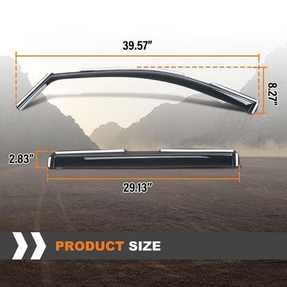 G-PLUS in-Channel Side Window Vent Visor Deflectors Rain Guards Compatible with GMC Sierra 1500 Crew Cab 2019-2026 Impact-Resistant PC 4 PCS Smoky