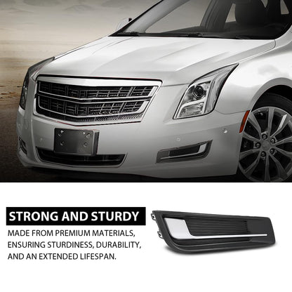 G-PLUS RH Right Fog Light Cover Compatible with Cadillac XTS 2013-2017 GM1039153, 20901631 Chrome Black