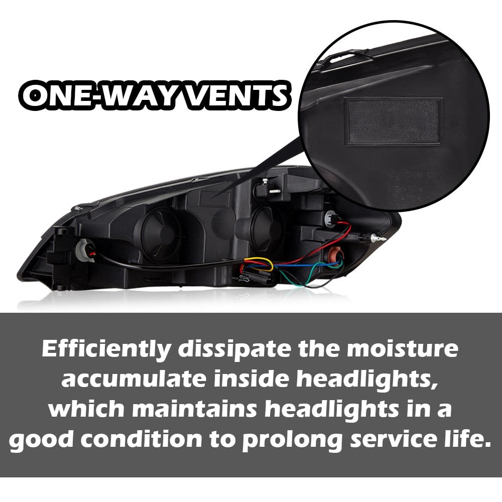 G-PLUS LED Headlights Assembly Fit Chevy Monte Carlo 2006 2007/Chevy Impala 2006-2013/Chevy Impala Limited 2014-2016 DRL Corner Headlamps Clear Lens Chrome Housing Amber Reflector,faros delanteros