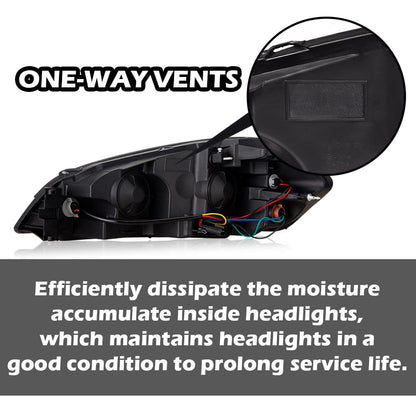 G-PLUS LED Headlights Assembly Fit Chevy Monte Carlo 2006 2007/Chevy Impala 2006-2013/Chevy Impala Limited 2014-2016 DRL Corner Headlamps Clear Lens Chrome Housing Amber Reflector,faros delanteros