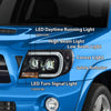 G-PLUS LED Tube Projector Headlights Headlamps W/o Bulbs Compatible with Toyota Tacoma 2005-2011 Clear Lens Black Housing Clear Reflector Driver & Passenger Side,faros delanteros