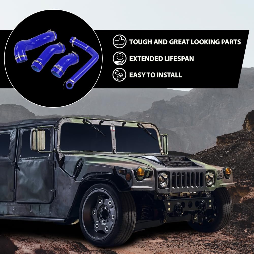 G-PLUS Blue Radiator Hose Set Fit for HMMWV & Humvee 12339160 12339159 12339162 12340046