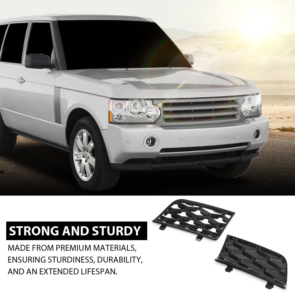 G-PLUS Pair Front Bumper Air Inlet Grill Cover, Compatible with Range Rover L322 4.4L V8 (non-Supercharged) 2006-2009, Not Fit Range Rover Sport models DXB500340PUY, DXB500350PUY