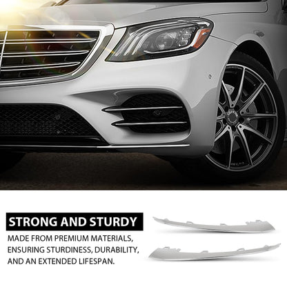 G-PLUS Front Bumper Lip Trim Chrome Molding Left+Right Compatible with Benz W222 S-Class S350 S450 S560 2018-2020 A2228857700