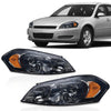 G-PLUS Headlights Assembly Fit Chevy Monte Carlo 2006 2007/Chevy Impala 2006-2013/Chevy Impala Limited 2014 2015 2016 Headlamps W/o Bulbs Smoky Lens Chrome Housing Amber Reflector,faros delanteros