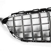 Front Bumper Upper Grille Compatible with C Class C200 C250 C300 C350 W205 2015 2016 2017 2018 AMG GT R Style Chrome Black Hood Grill (Without Camera Hole)