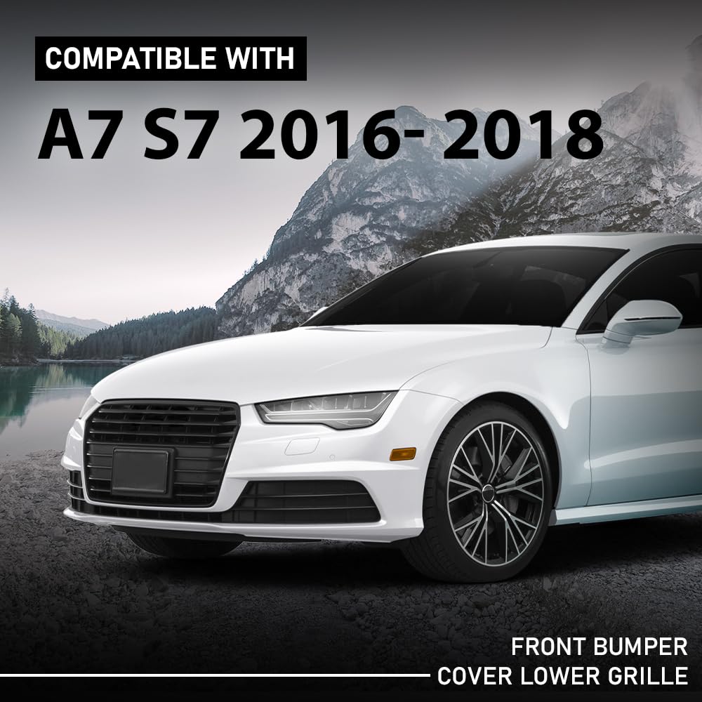 G-PLUS Front Bumper Lower Grille Insert Trim Compatible with Audi A7 & S7 2016-2018 4G8807683D9B9