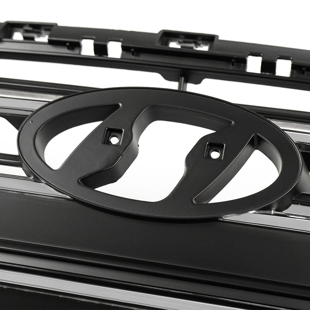 G-PLUS Front Upper Bumper Grille Chrome & Black Grill Trim Compatible With 2017-2018 Hyundai Elantra