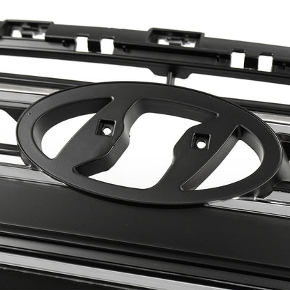 G-PLUS Front Upper Bumper Grille Chrome & Black Grill Trim Compatible With 2017-2018 Hyundai Elantra