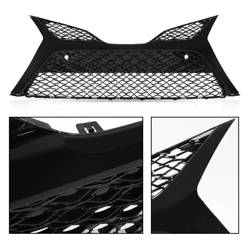 G-PLUS Front Bumper Cover Grille, Compatible with Toyota Camry SE XSE 2018-2020 with Parking Sensors/NOT fit LE XLE models Trim Grill For 5310206560 TO1036186 (Glossy Black)