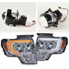 G-PLUS LED Tube Dual Projector Headlights Assembly, Fit for 2009-2014 Ford F150(Only Fit LED) Bumper Headlamps Smoky Lens Chrome Housing Amber Reflector,faros delanteros