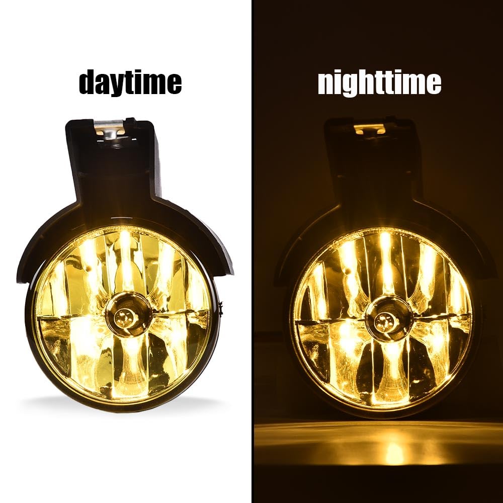 G-PLUS Front Bumper Fog Light Compatible with Dodge Dakota Pickup Truck 1997-2000/Fit Durango SUV 1998-2000 Driving Fog Lamps Driver & Passenger Side Pair,Yellow lens