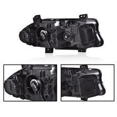 G-PLUS Headlight for Dodge Charger 2015-2021 Black Housing Left Side Close-up View