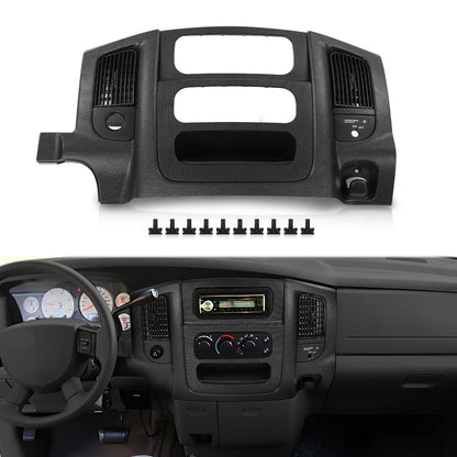 G-PLUS Dash Radio Trim Bezel Cover Surround Panel w/Air Vent & Storage Compatible with Dodge Ram 1500 2002-2005/Fits Dodge Ram 2500 3500 2003-2005 Black