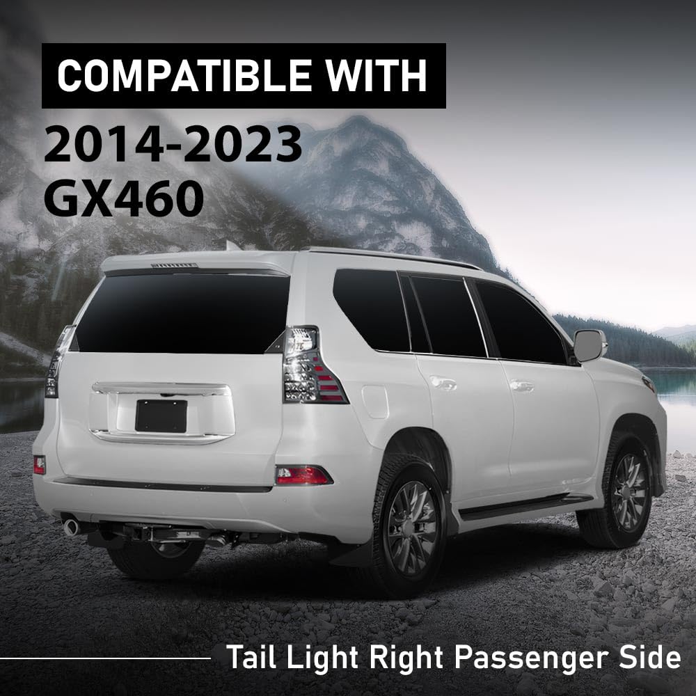 G-PLUS Rear Right Passenger Side Tail Light Lamp Compatible with LX GX460 2014-2023 81671-60160, 8167160160, LX2887103 Luces Traseras Rear Brake Lamps Assembly