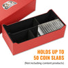 G-PLUS Coin Slabs Storage Box INTERCEPT Shield for 50 Certified Coins Holders (Red)