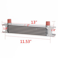 G-PLUS 7 Row Oil Cooler for Universal AN10-10AN Aluminum Side View
