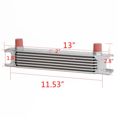 G-PLUS 7 Row AN10-10AN Universal Racing Aluminum Engine Transmission Oil Cooler