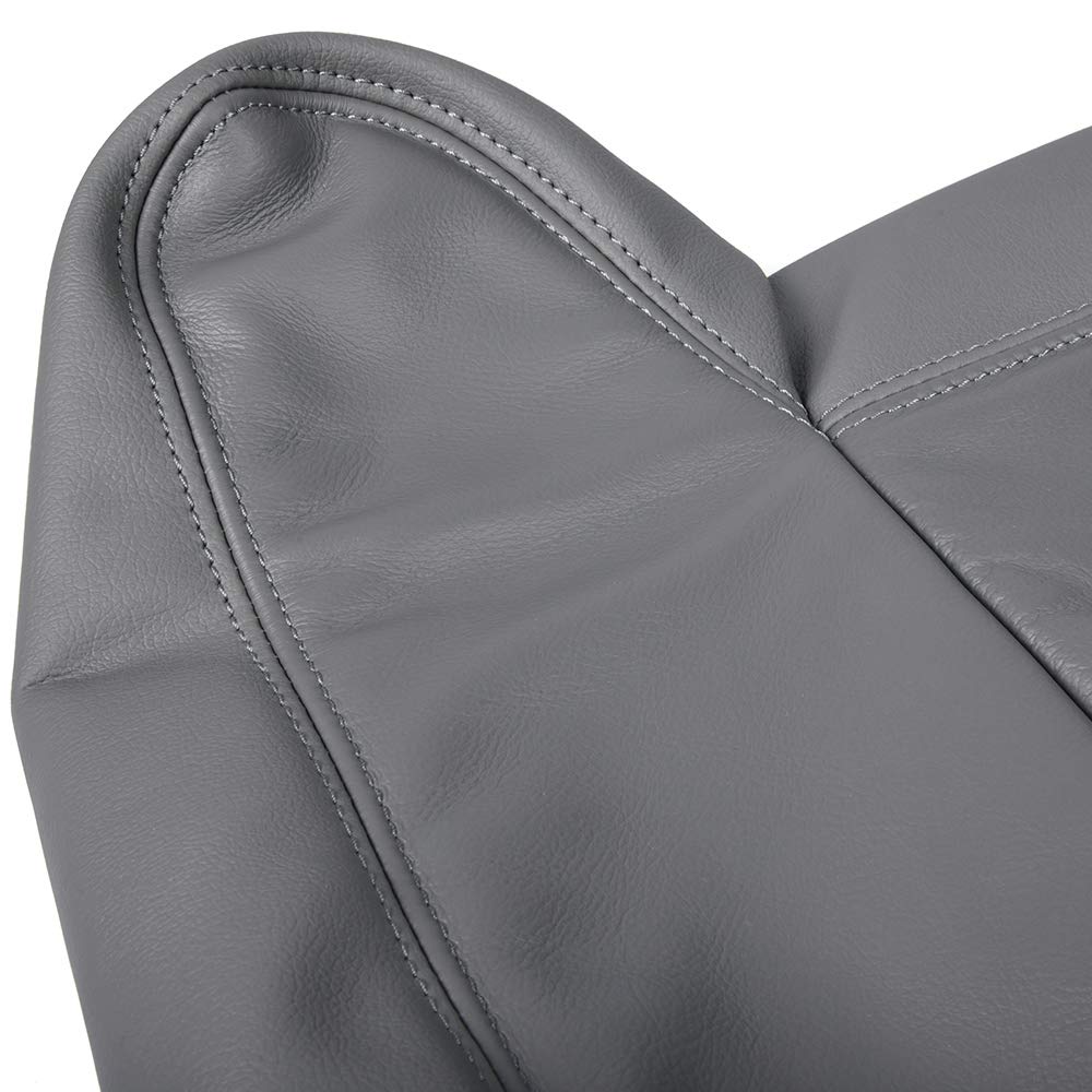 G-PLUS Pewter Gray Leather Seat Cover Compatible with Chevy Tahoe Suburban Silverado/GMC Yukon Sierra 2003 2004 2005 2006 Replacement Front Driver Passenger Top Bottom 4 PCS