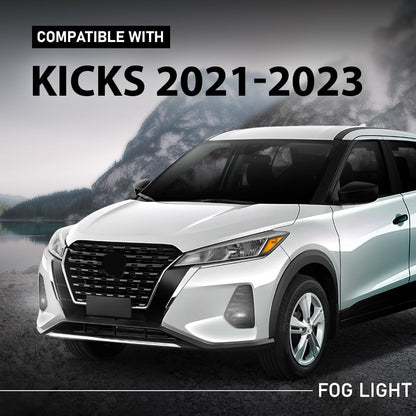 G-PLUS Fog Lights Lamps LED DRL W/Bezels Switch Harness kits Compatible with Nissan Kicks 2021-2023 26150-00Q0B