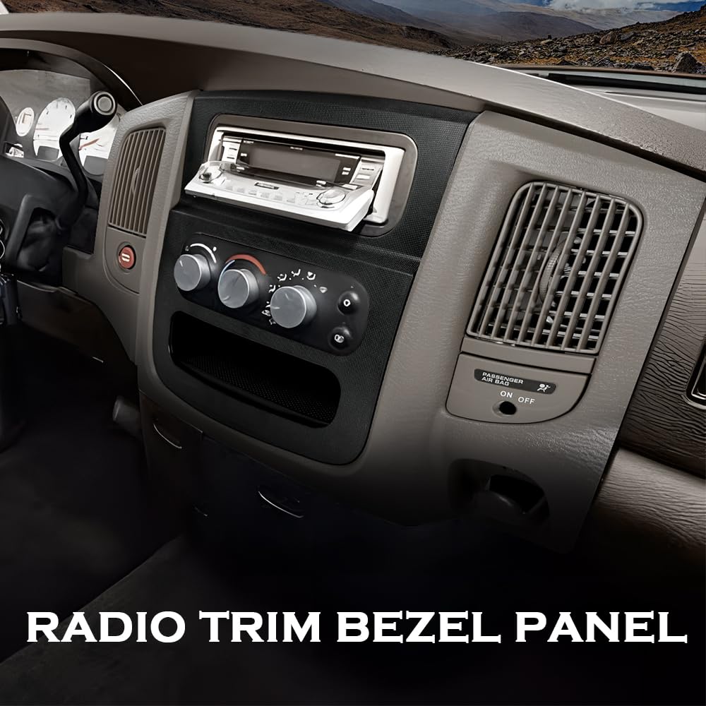 G-PLUS Dash Radio Trim Bezel Cover Surround Panel w/Air Vent & Storage Compatible with Dodge Ram 1500 2002-2005/Fits Dodge Ram 2500 3500 2003-2005 Beige