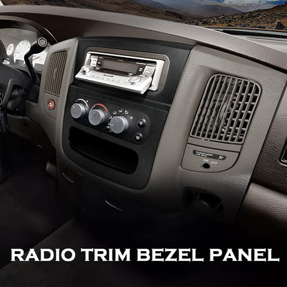 G-PLUS Dash Radio Trim Bezel Cover Surround Panel w/Air Vent & Storage Compatible with Dodge Ram 1500 2002-2005/Fits Dodge Ram 2500 3500 2003-2005 Beige