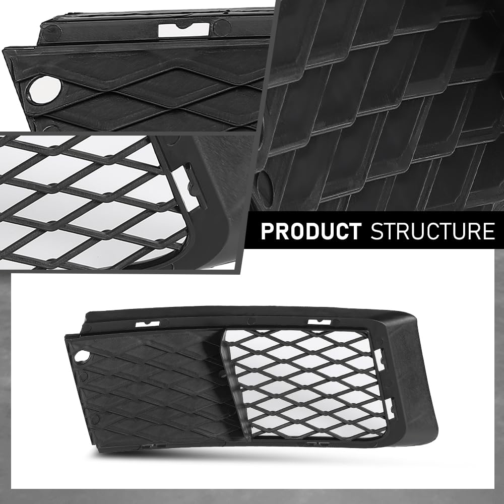 G-PLUS Pair Bumper Grille Compatible with BMW 328i/328xi xDrive Base Coupe 2-Door 2007-2010,BM1036121, BM1036122, 51117154720, 51117154719,BM1036122,51117154720 Black