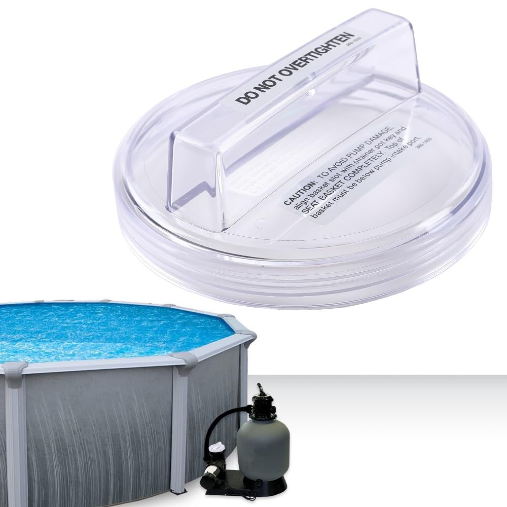 G-PLUS Clear Pool Pump Strainer Lid 1121-1429 Compatible with Lomart Ultra Promega 3 Fit Doughboy Powerline XP Fit Embassy High Performance Pump Clear