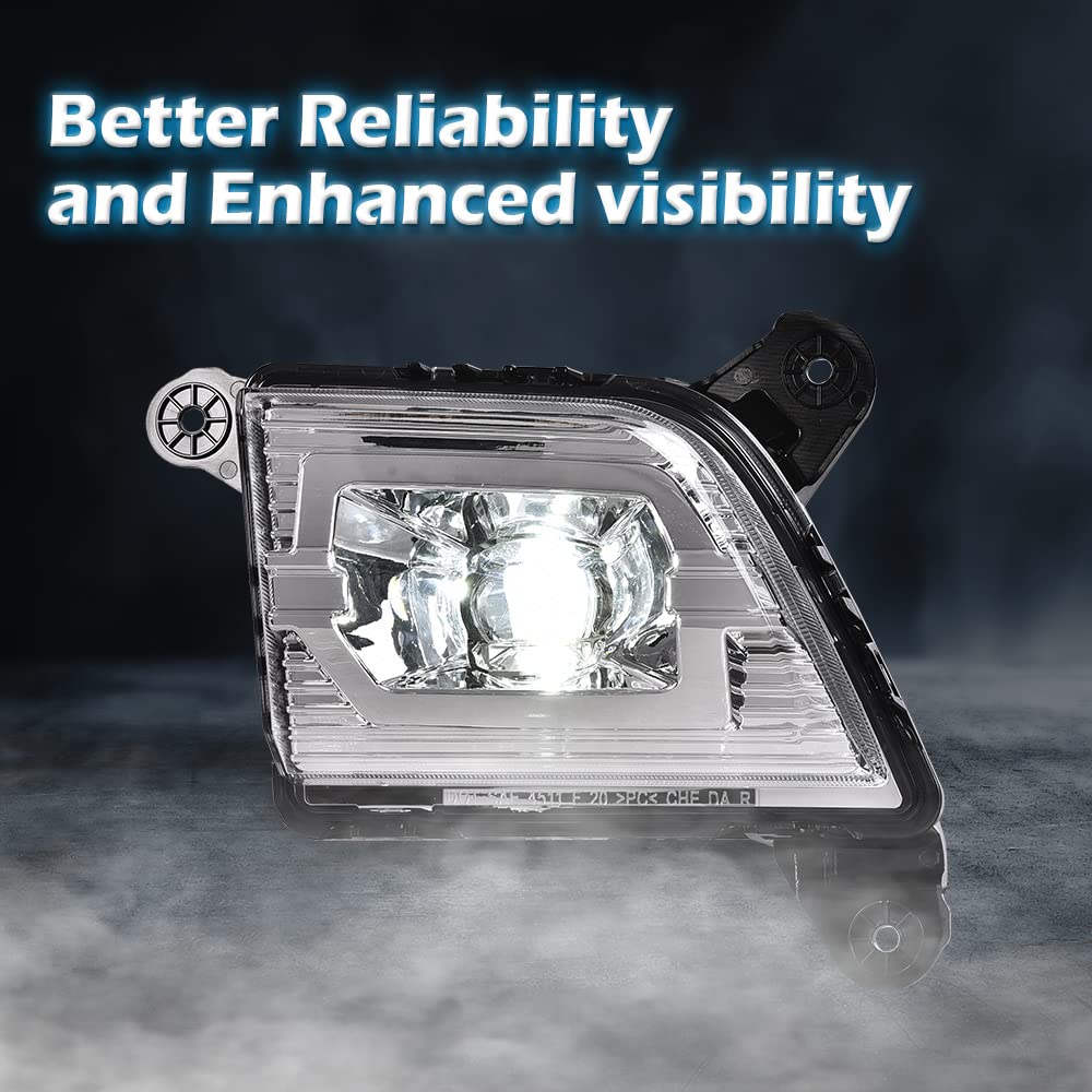 G-PLUS LED Fog Lights Compatible With 2019 2020 2021 Chevy Silverado 1500,Front Bumper Driving Fog Lamps W/o Wiring Kit Driver & Passenger Pair (Clear Lens Chrome Housing)