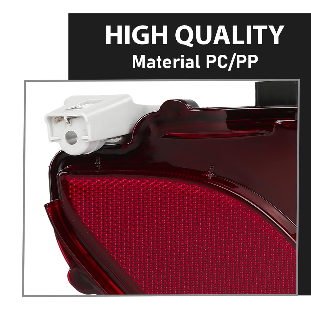 G-PLUS Rear Bumper Reflector Passenger Side RH Compatible with Toyota Highlander XSE/Hybrid Bronze Edition 2020-2023 81480-0E060, 814800E060, TO1185117 Red
