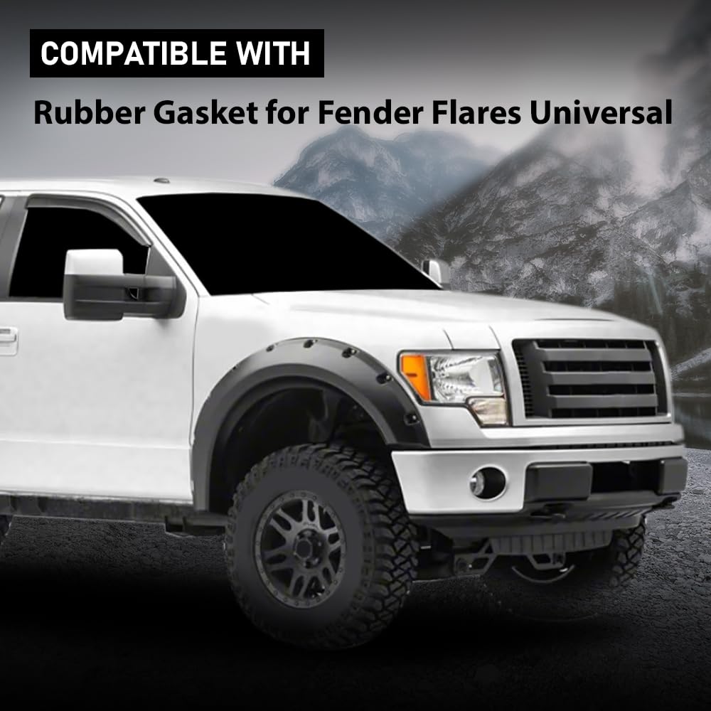 G-PLUS Fender Flare Rubber Seal 18 Feet(5.4864m) Edge Trim, Fender Flare Gasket Universal Fit for Car and Truck Wheel Wells
