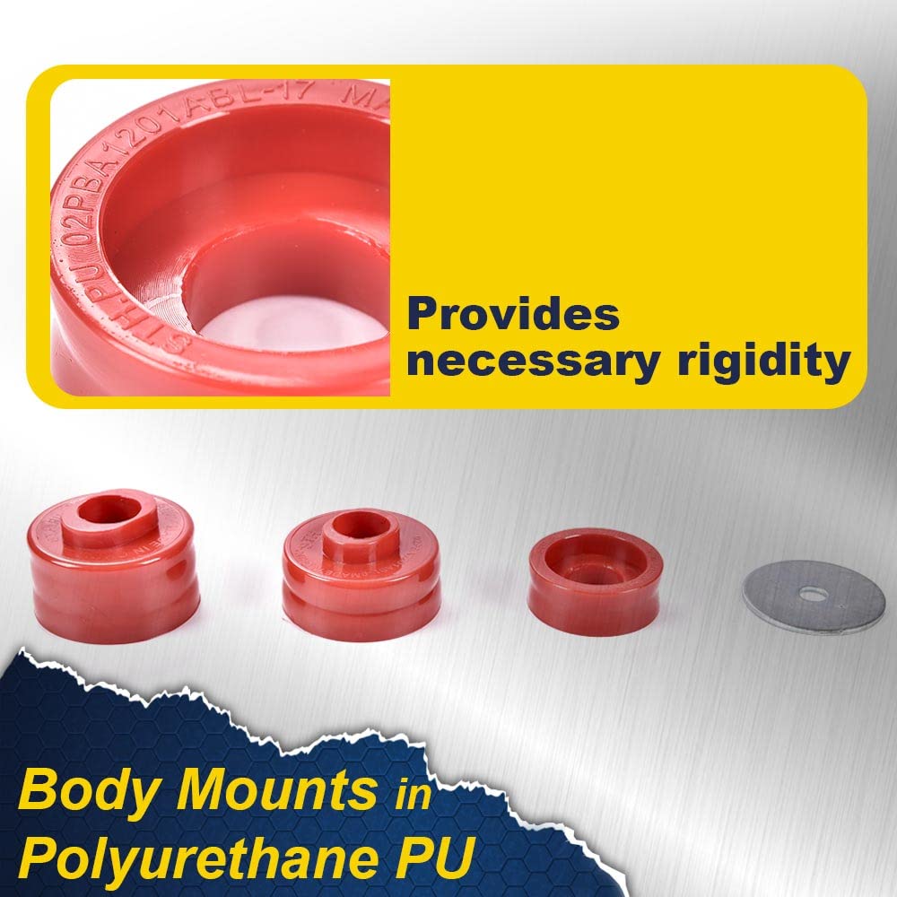 G-PLUS Body Mounts in Polyurethane PU Compatible With 1999-2017 F250 F350 Super Duty 2WD/4WD,Body Cab Mounts Bushings Kit (Red)