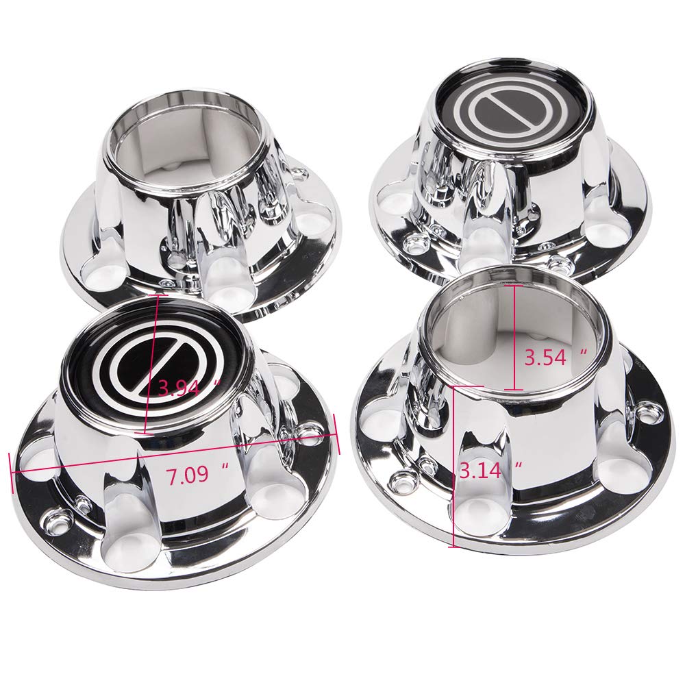 G-PLUS Chrome Wheel Hub Center Caps Compatible with Ford F150 Truck/Bronco 1980-1996, Compatible with Ford Van 1992-1996, 4x4 Front 4WD Wheel Drive (Includes 12 mounting Screws)