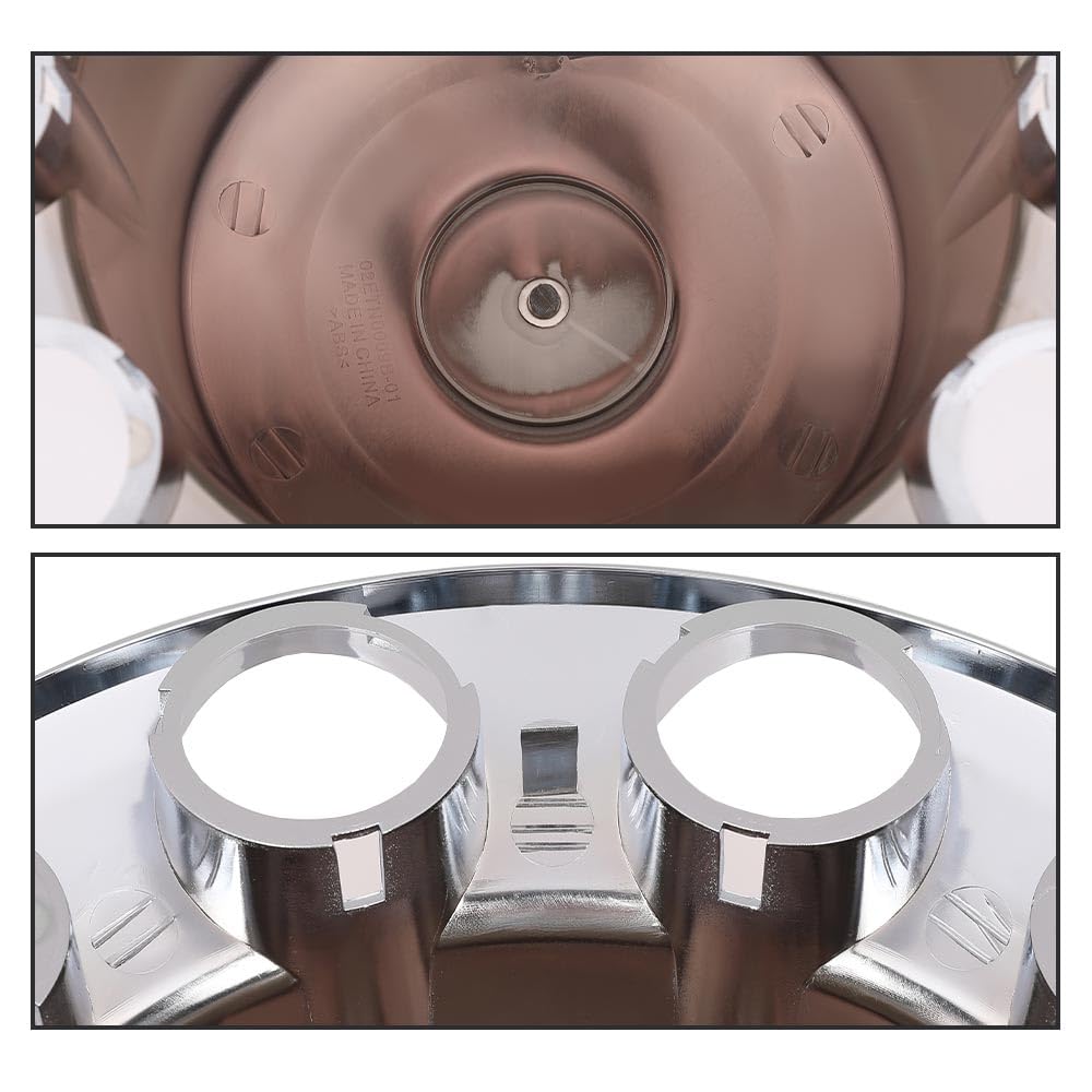 G-PLUS Chrome Wheel Covers Rear Axle Hub Caps 4 PCS Compatible with Most of 10 Holes 22.5" & 24.5" Semi-Truck Wheels with 11.25" Bolt Circle Wheels with 33mm Thread-On Lug Nut Covers
