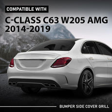 G-PLUS Bumper Vent Grille 2PCS for Benz C-Class C63 W205 AMG 2013-2017 Rear Front View