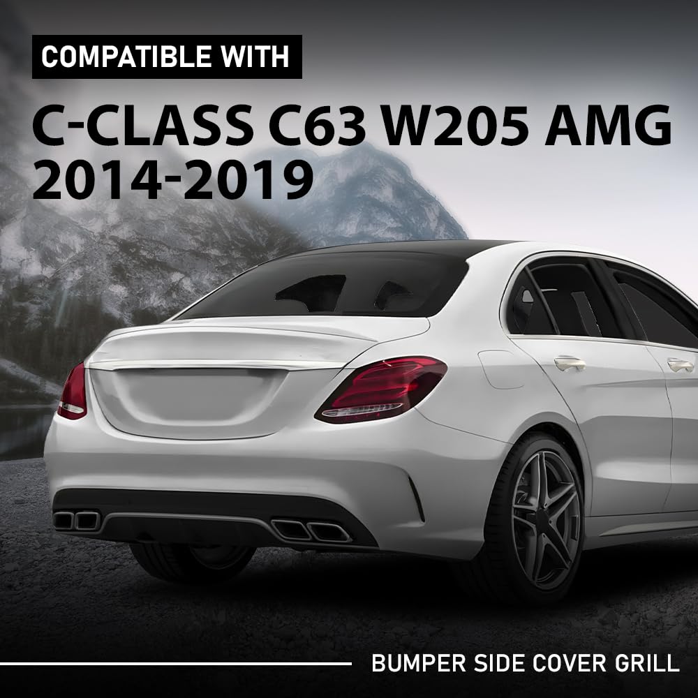 G-PLUS Rear Bumper Left+Right Side Vent Grille Compatible with Benz C-Class C63 W205 AMG 2013-2017 2Pcs A2058850053