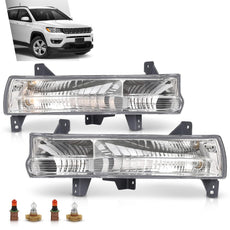 G-PLUS Bumper Parking Lights Pair for Jeep Compass 2017-2021 Clear Lens Additional Angle