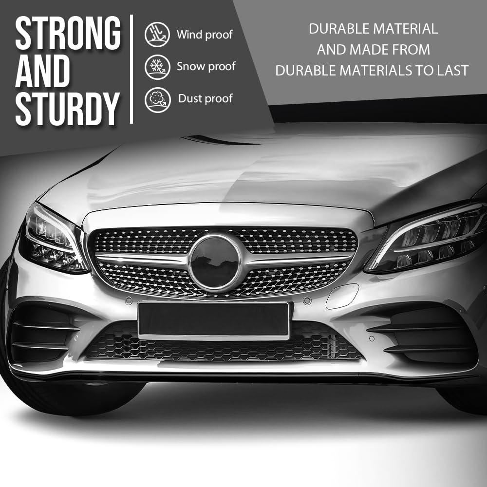 G-PLUS Front Bumper Molding Trim Cover Compatible with Benz C300 2019-2023 For Models With AMG Styling 2058858902, 2058859002 Glossy Black