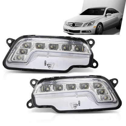 G-PLUS LED Pair Fog Lights Daytime Running Lamps, Compatible with Benz W212 E250 E350 E550 2010-2016, LH Driver & RH Passenger Side 2PCS, 2128200756, 2128200856