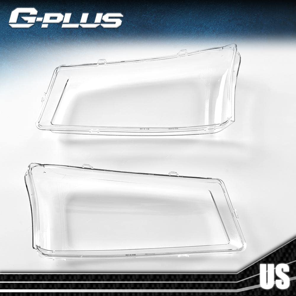 G-PLUS Front Headlight Lens Cover Compatible with 2003-2006 Chevy Silverado, Left & Right Side (Clear Lens)