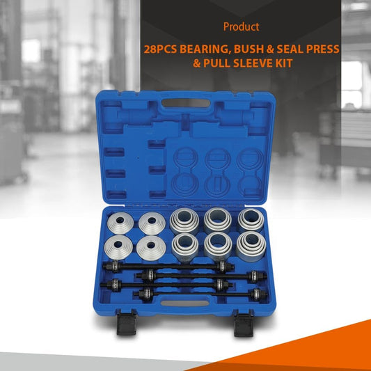 G-PLUS 28Pcs Press Pull Sleeve Kit Compatible with The Removal and Installation of Bushes/Bearings and Seals Etc Silver