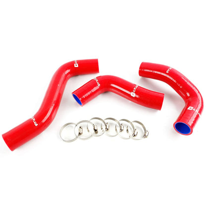 G-PLUS Silicone Radiator Hose Kit w/Clamps Compatible with Mazda MX5 MX-5 Miata NA6CE B6ZE 1.6L 1889-1993 (Red 3 PCS)