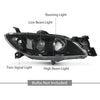G-PLUS Projector Headlights Headlamps Fit Mazda 3 4-Door Sedan 2004-2009 NOT Fit Hatchback Models, Not Fit Factory HID Models Clear Lens Black Housing Clear Reflector,faros delanteros