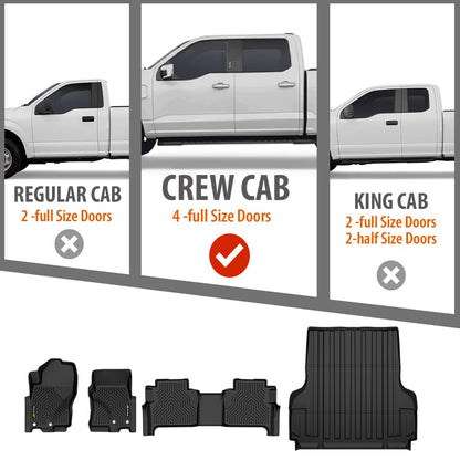 G-PLUS Floor Mats Fit Nissan Frontier Crew Cab 2022-2025(Not Fit King Cab)